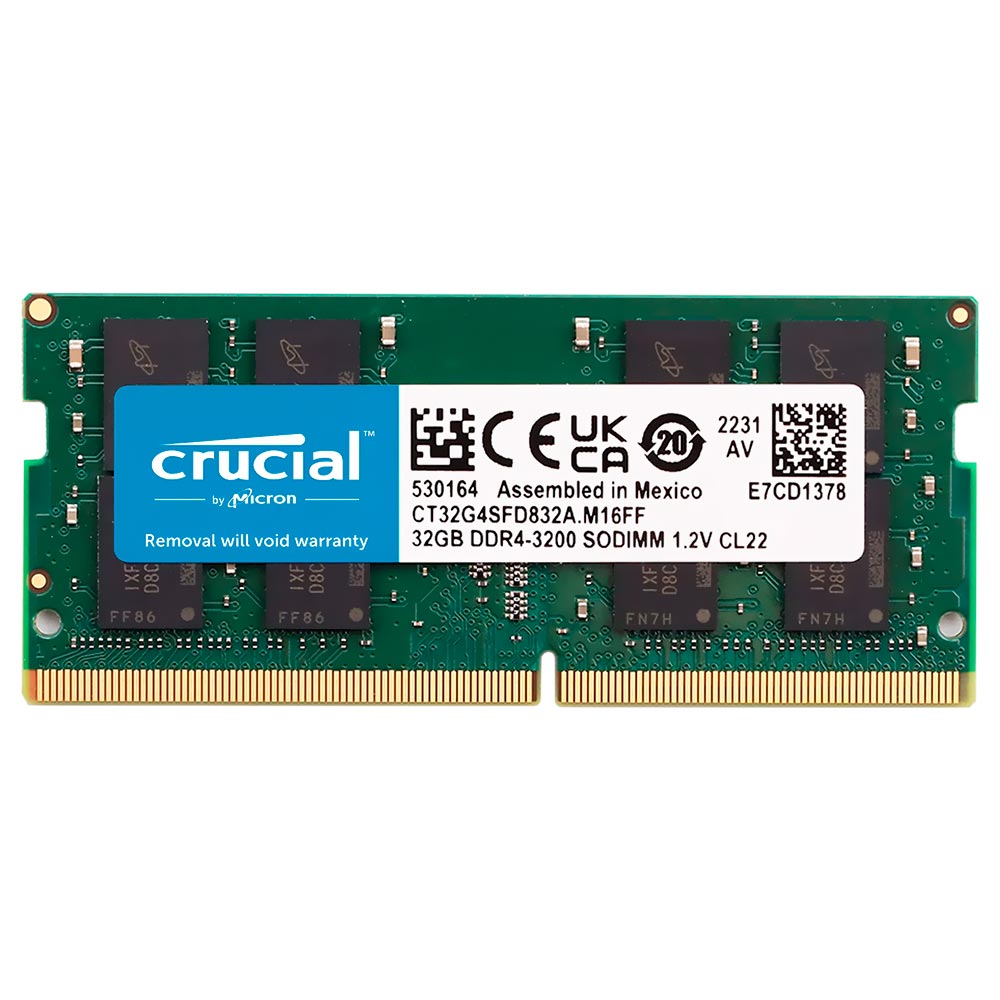 Memória RAM para Notebook Crucial DDR4 32GB 3200MHz - CT32G4SFD832A