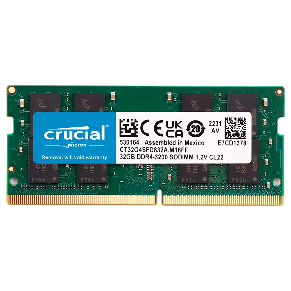 Memoria RAM para Notebook Crucial DDR4 32GB 3200MHz - CT32G4SFD832A