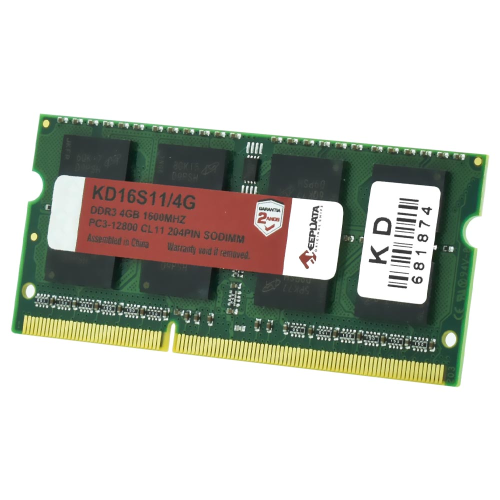 Memória RAM para Notebook Keepdata DDR3 4GB 1600MHz - KD16S11/4G