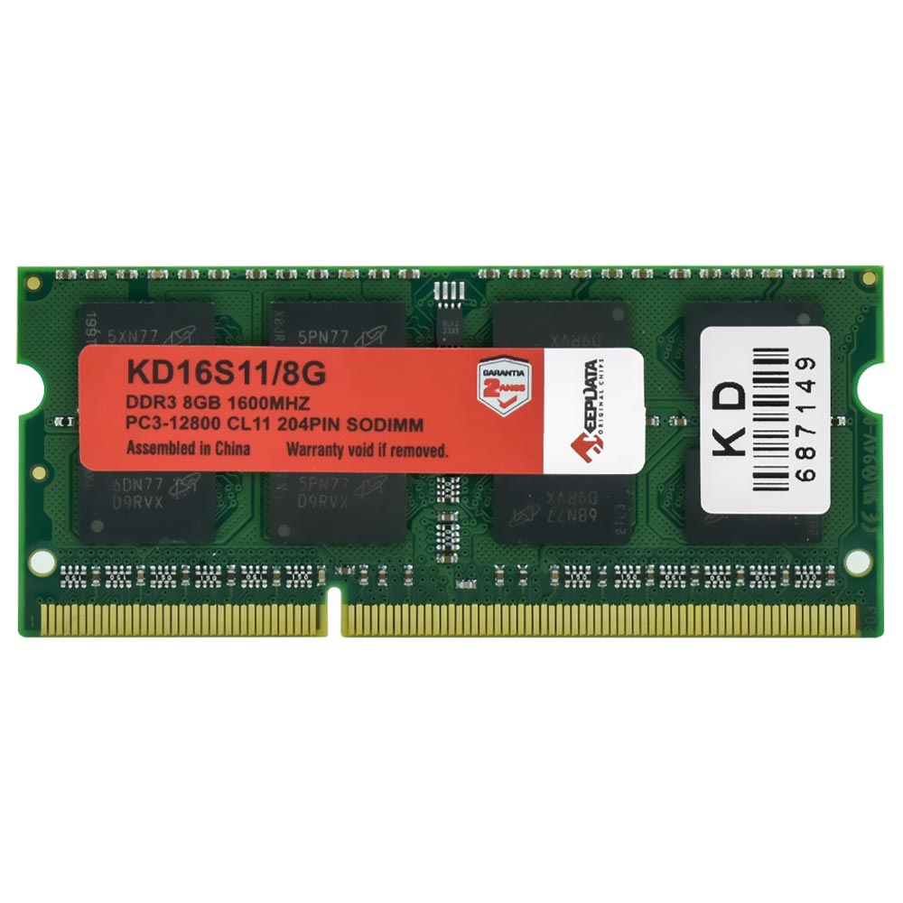 Memória RAM para Notebook Keepdata DDR3 8GB 1600MHz - KD16S11/8G