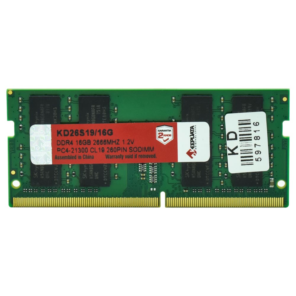 Memoria RAM para Notebook Keepdata DDR4 16GB 2666MHz - KD26S19/16G