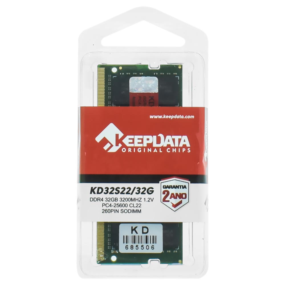 Memória RAM para Notebook Keepdata DDR4 32GB 3200MHz - KD32S22/32G