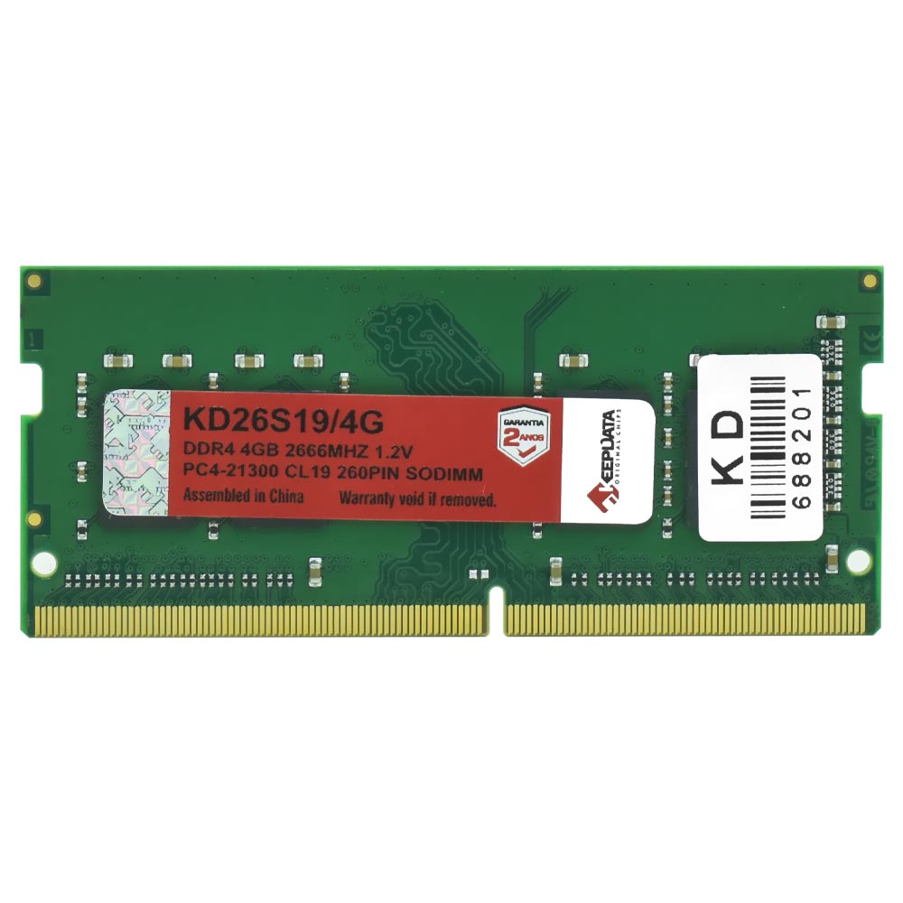 Memória RAM para Notebook Keepdata DDR4 4GB 2666MHz - KD26S19/4G