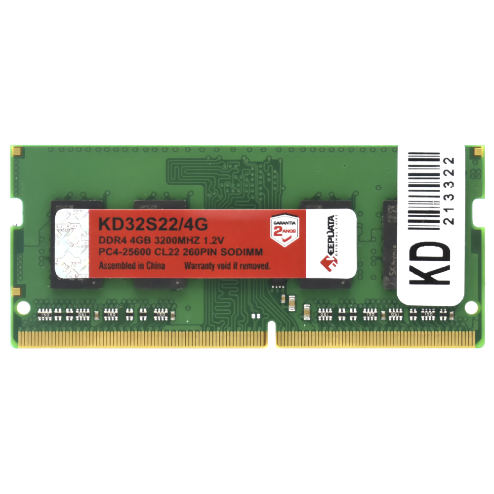 Memória RAM para Notebook Keepdata DDR4 4GB 3200MHz - KD32S22/4G