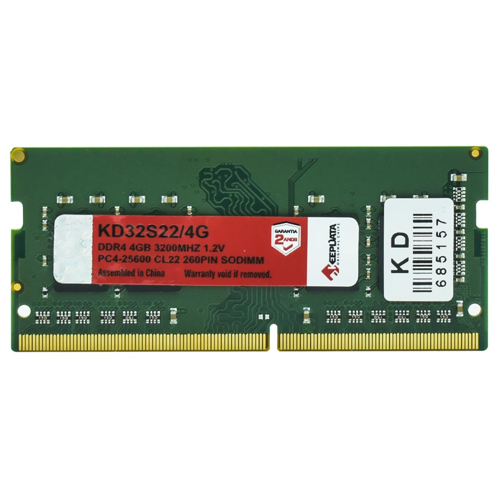 Memória RAM para Notebook Keepdata DDR4 4GB 3200MHz - KD32S22/4G