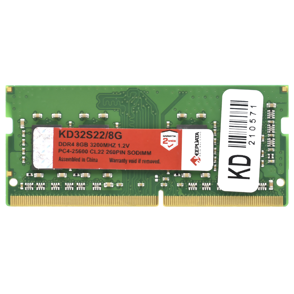 Memória RAM para Notebook Keepdata DDR4 8GB 3200MHz - KD32S22/8G