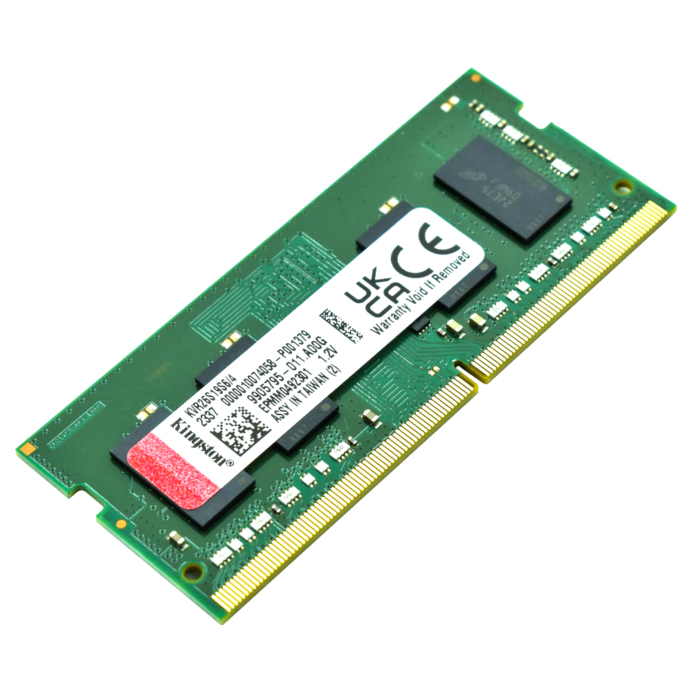 Memória RAM para Notebook Kingston DDR4 4GB 2666MHz - KVR26S19S6/4