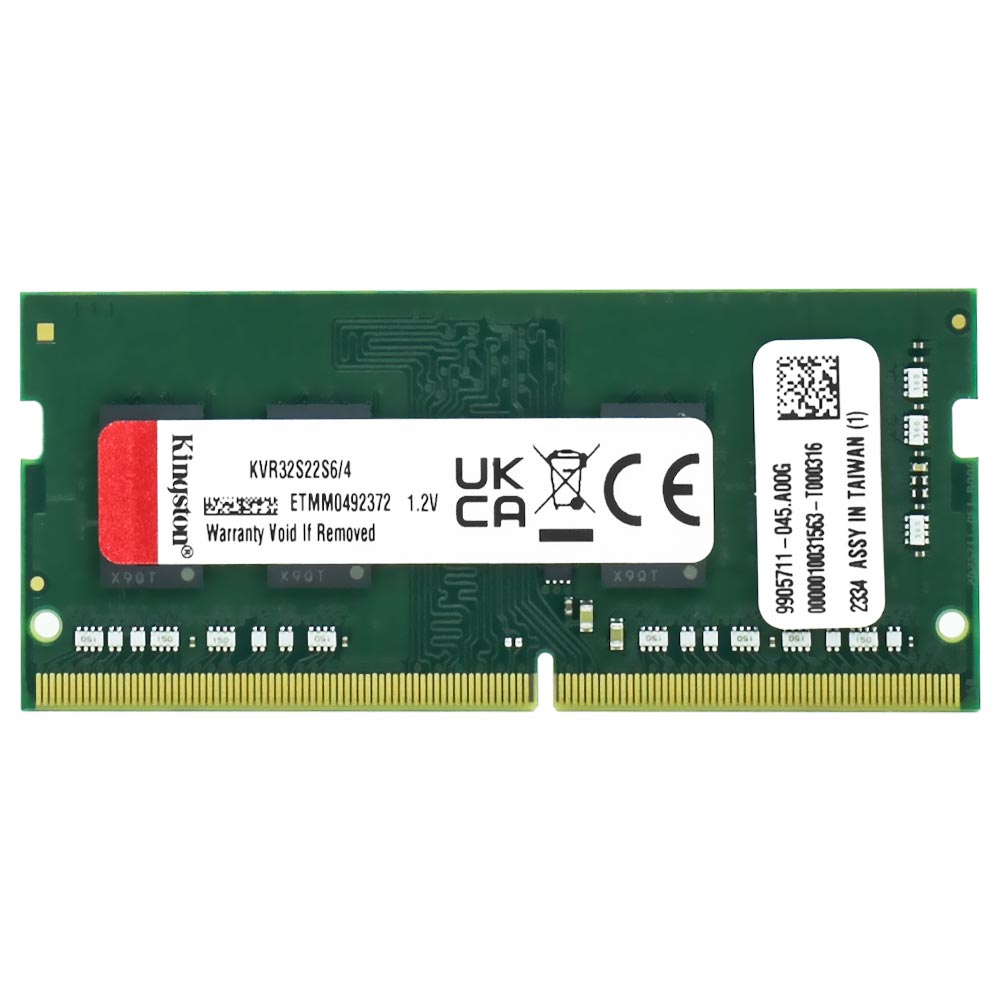 Memoria RAM para Notebook Kingston DDR4 4GB 3200MHz - KVR32S22S6/4 