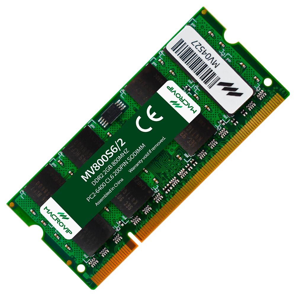 Memória RAM para Notebook Macrovip DDR2 2GB 800MHz - MV800S6/2