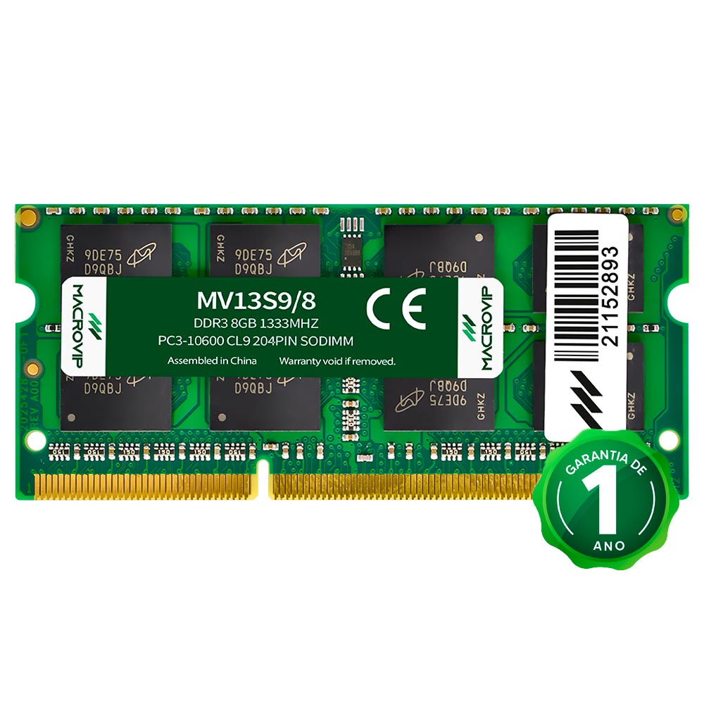 Memoria RAM para Notebook Macrovip DDR3 8GB 1333MHz - MV13S9/8