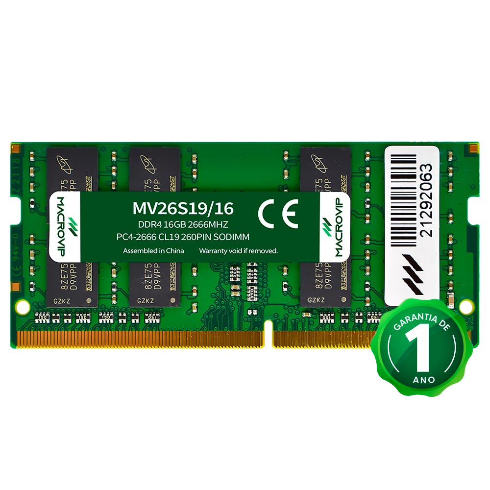 Memoria RAM para Notebook Macrovip DDR4 16GB 2666MHz - MV26S19/16