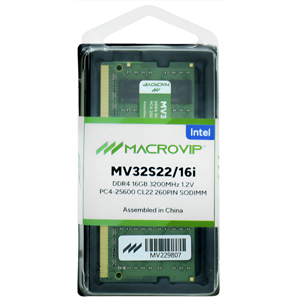 Memória RAM para Notebook Macrovip DDR4 16GB 3200MHz - MV32S22/16I