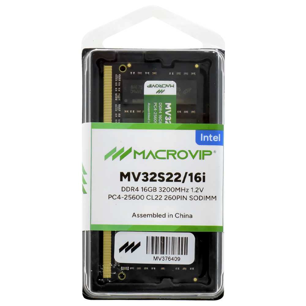Memória RAM para Notebook Macrovip DDR4 16GB 3200MHz - MV32S22/16I