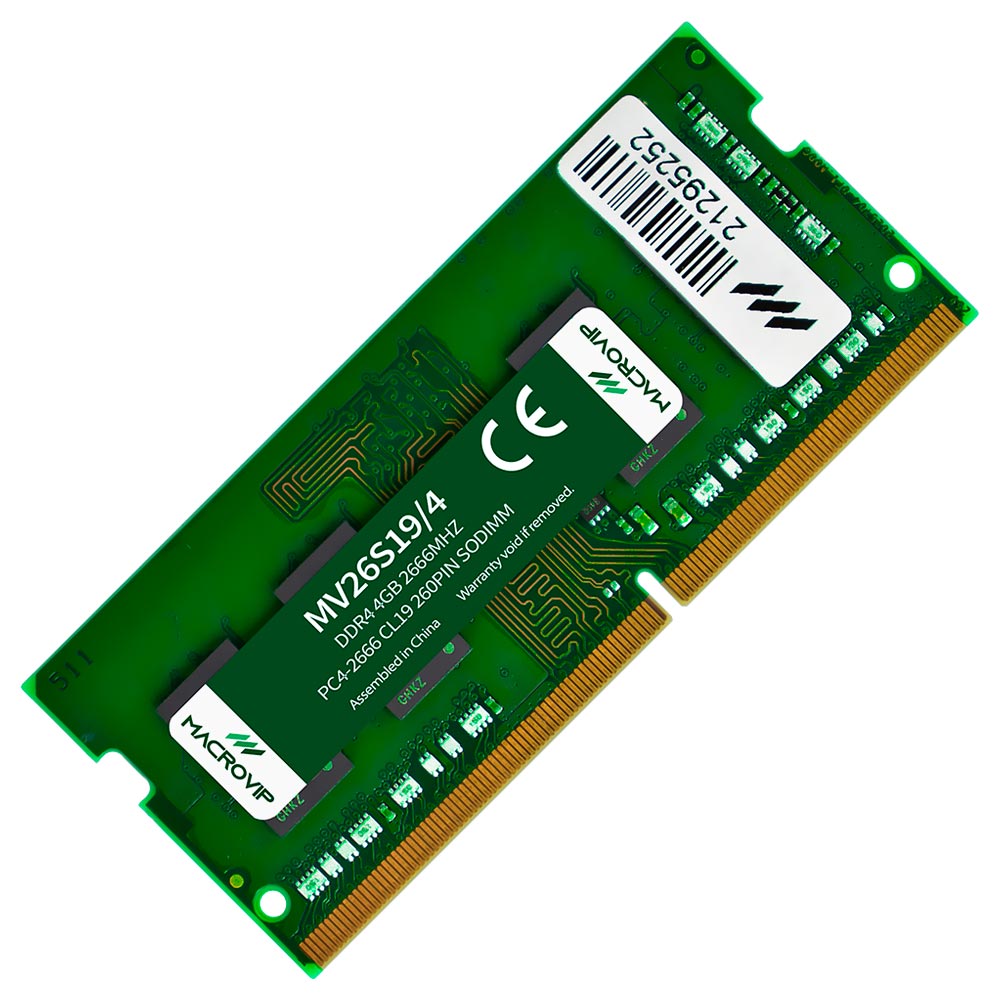 Memória RAM para Notebook Macrovip DDR4 4GB 2666MHz - MV26S19/4