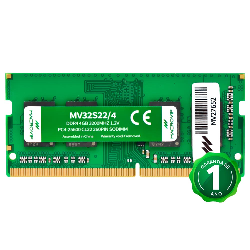 Memoria RAM para Notebook Macrovip DDR4 4GB 3200MHz - MV32S22/4