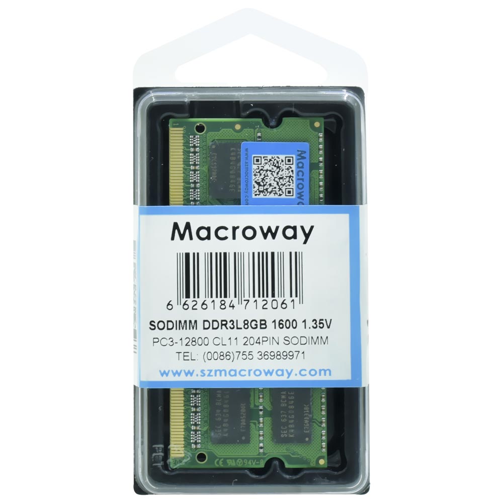 Memória RAM para Notebook Macroway DDR3L 8GB 1600MHz