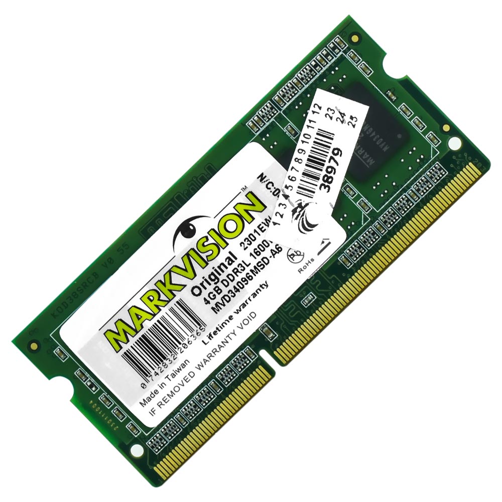 Memória RAM para Notebook Markvision DDR3L 4GB 1600MHz - MVD34096MSD-A6