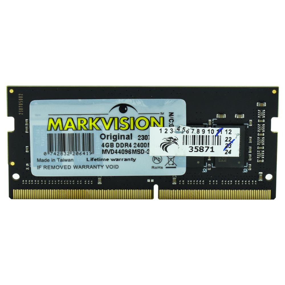 Memória RAM para Notebook Markvision DDR4 4GB 2400MHz - MVD44096MSD-24