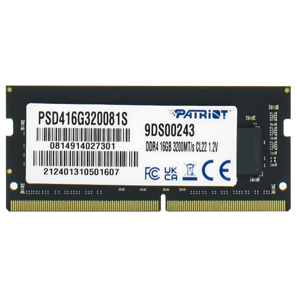 Memória RAM para Notebook Patriot DDR4 16GB 3200MHz - PSD416G320081S