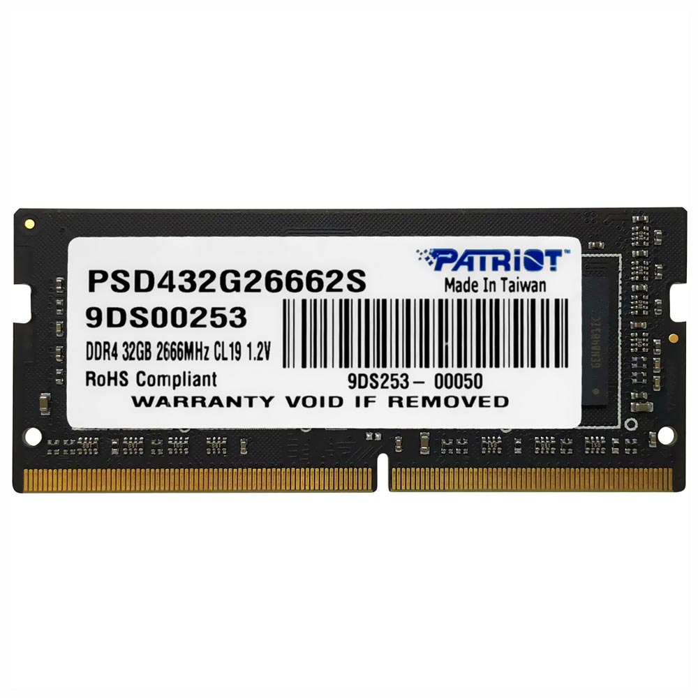 Memória RAM para Notebook Patriot Signature DDR4 32GB 2666MHz - Preto (PSD432G26662S)