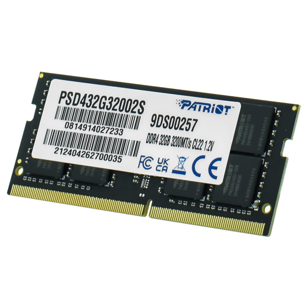 Memória RAM para Notebook Patriot Signature DDR4 32GB 3200MHz - Preto (PSD432G32002S)