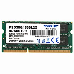 Memória RAM para Notebook Patriot Signature Line DDR3 8GB 1600MHz - PSD38G1600L2S