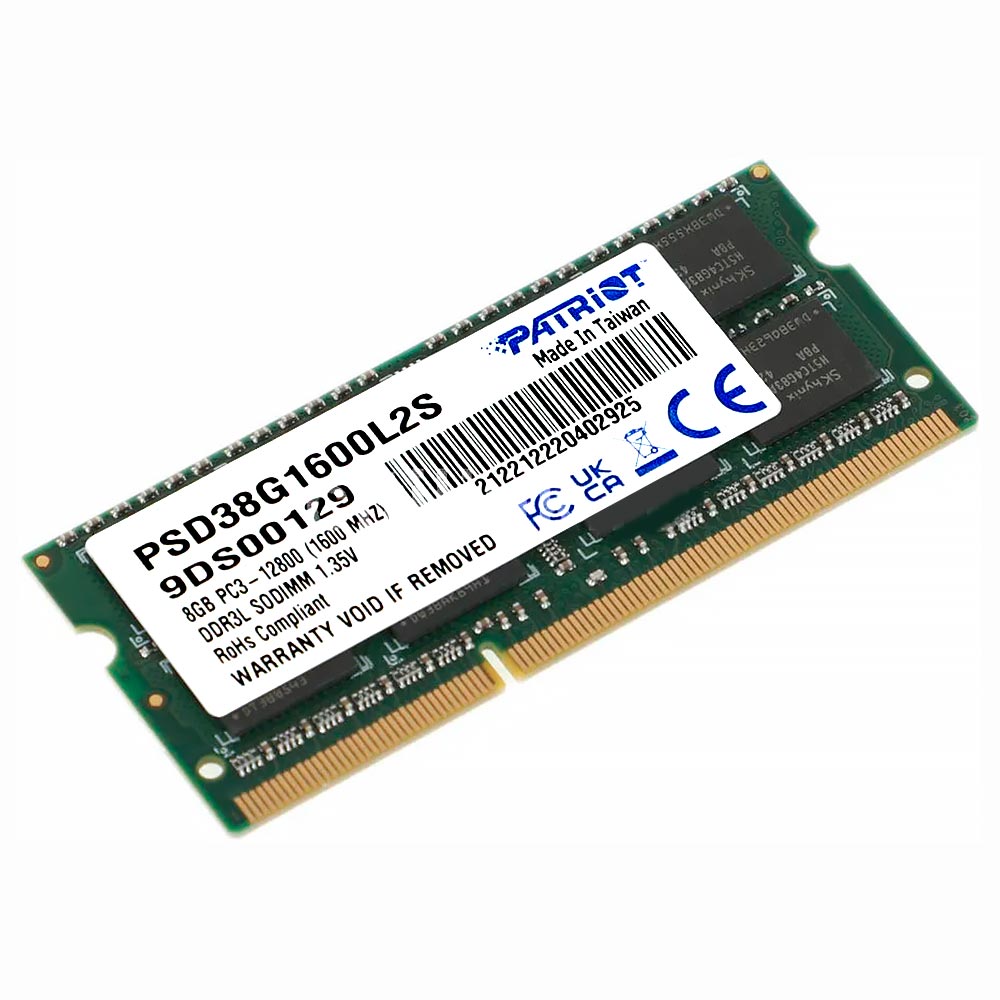 Memória RAM para Notebook Patriot Signature Line DDR3 8GB 1600MHz - PSD38G1600L2S