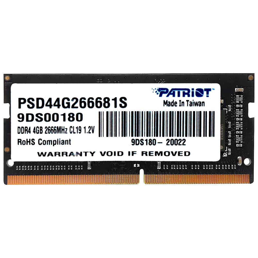 Memória RAM para Notebook Patriot Signature Line DDR4 4GB 2666MHz - PSD44G266681S
