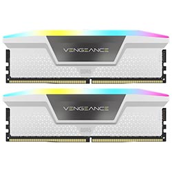 MEM DDR5 64GB 6400MHZ CORSAIR (2X32GB) VENGEANCE RGB BRANCO CMH64GX5M2B6400C32W