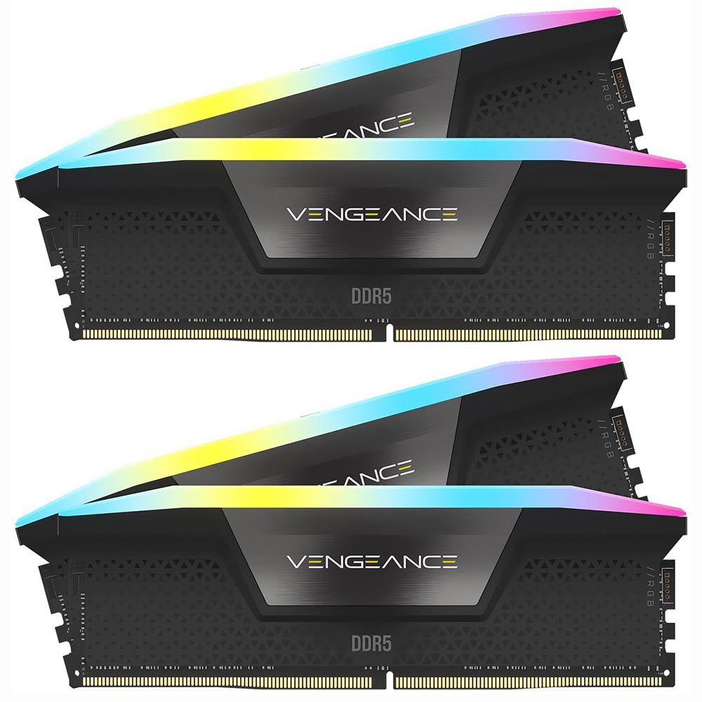 MEM DDR5 96GB 6000MHZ CORSAIR (4X24GB) VENGEANCE RGB PRETO CMH96GX5M4B6000C30