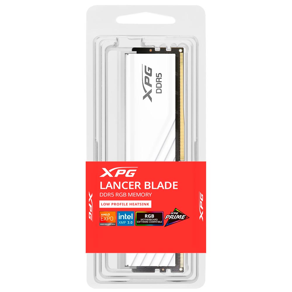 Memória RAM ADATA XPG Lancer Blade DDR5 16GB 6000MHz RGB - Branco (AX5U6000C4816G-SLABRWH)