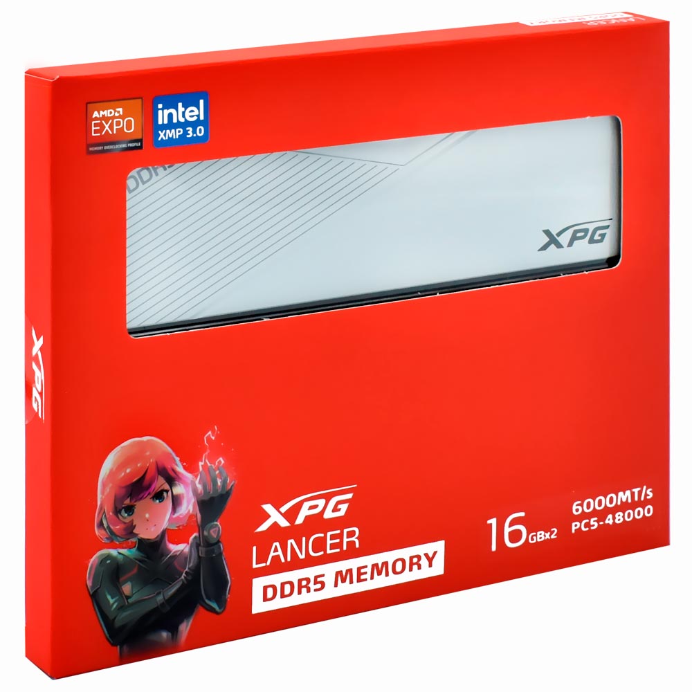 Memória RAM ADATA XPG Lancer DDR5 32GB (2x16GB) 6000MHz - Branco (AX5U6000C4016G-DCLAWH)