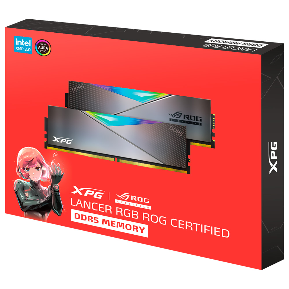 Memória RAM ADATA XPG Lancer RGB ROG Certified DDR5 48GB (2x24GB) 7200MHz - AX5U7200C3424G-DCLARROG