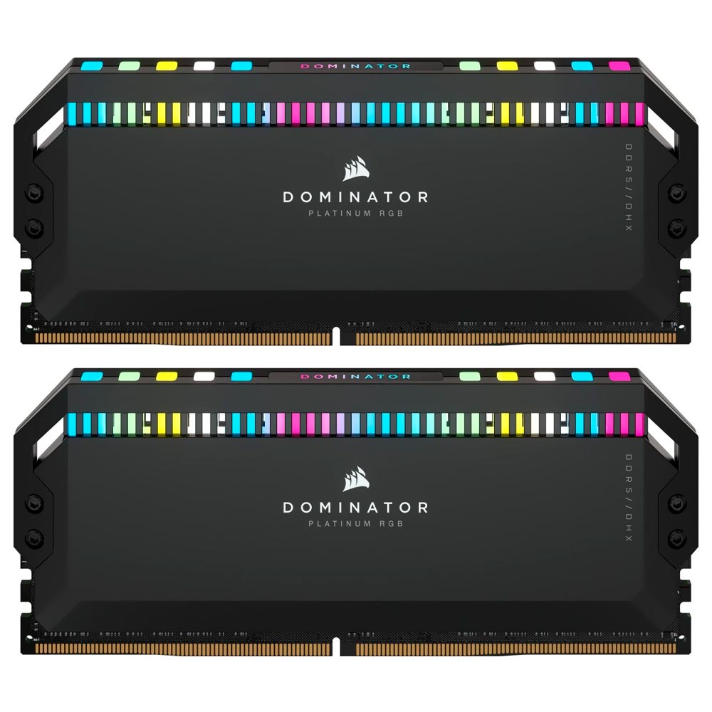 Memória RAM Corsair Dominator Platinum DDR5 32GB (2X16GB) 7200MHz RGB - Preto (CMT32GX5M2X7200C34)