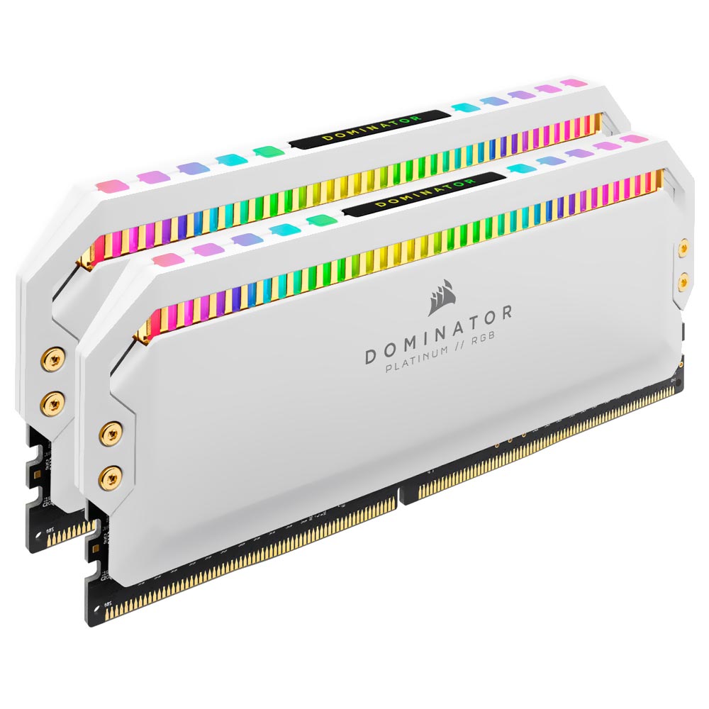 Memória RAM Corsair Dominator Platinum RGB DDR4 16GB (2X8GB) 3200MHz - Branco (CMT16GX4M2E3200C16W)