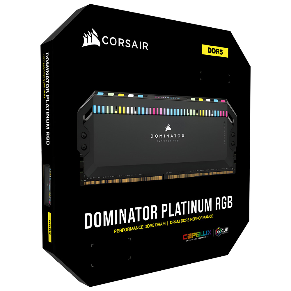 Memória RAM Corsair Dominator Platinum RGB DDR5 64GB (2x32GB) 6600MHz - Preto (CMT64GX5M2B6600C32)