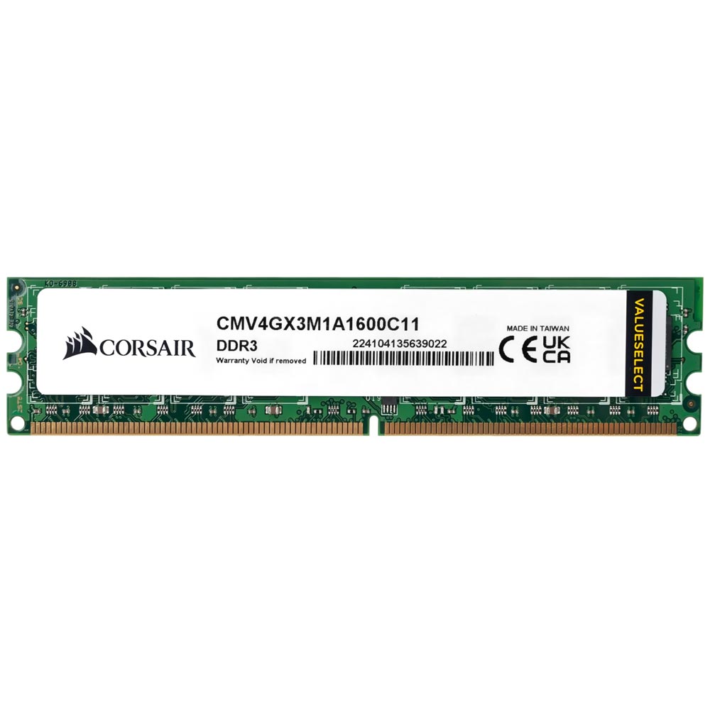 Memória RAM Corsair Value Select DDR3 4GB 1600MHz - CMV4GX3M1A1600C11