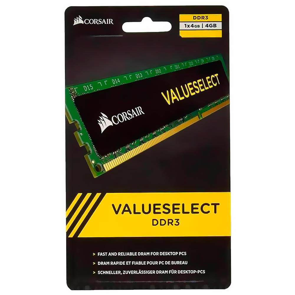 Memória RAM Corsair Value Select DDR3 4GB 1600MHz - CMV4GX3M1A1600C11