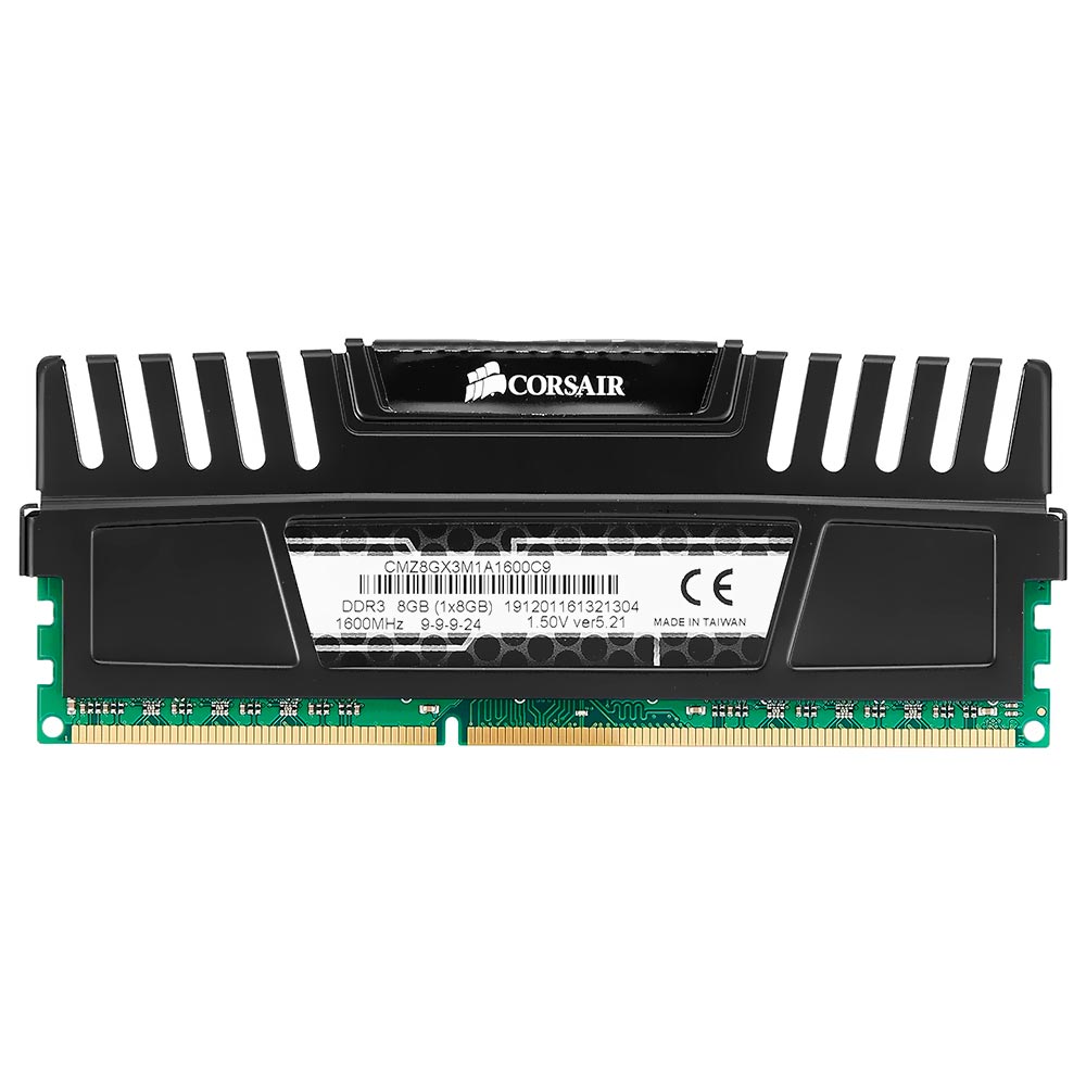 Memória RAM Corsair Vengeance DDR3 8GB 1600MHz - Preto (CMZ8GX3M1A1600C9)