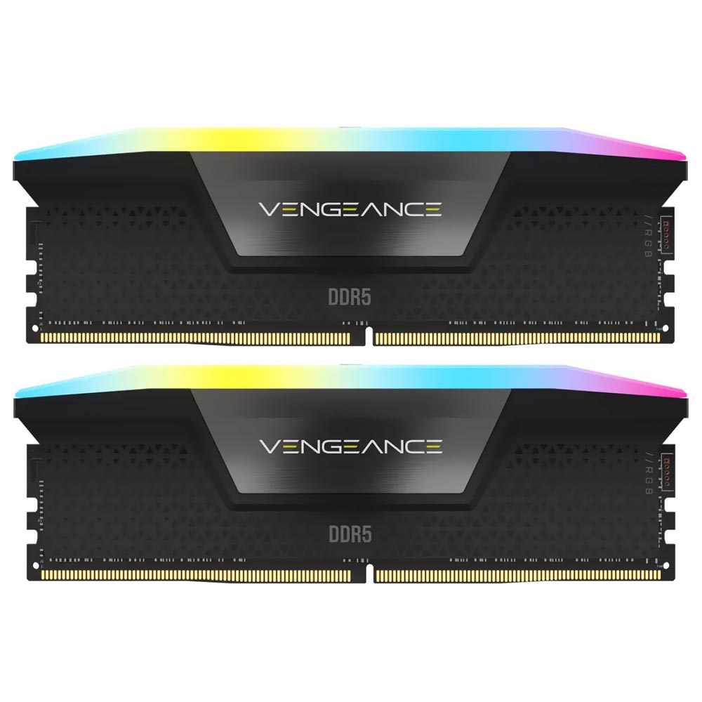 Memória RAM Corsair Vengeance DDR5 32GB (2x16GB) 6000MHz RGB - Preto / Cinza (CMH32GX5M2D6000C36)