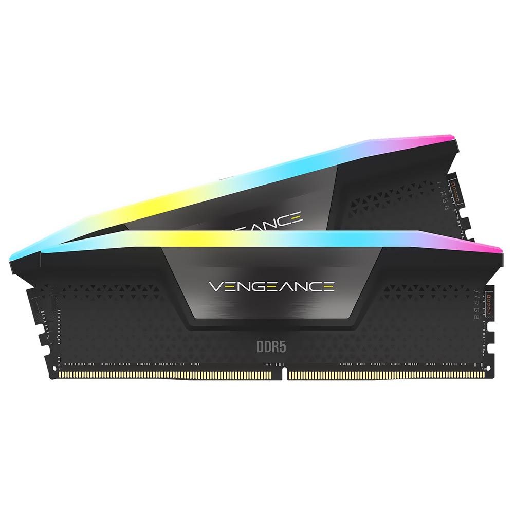 Memória RAM Corsair Vengeance DDR5 32GB (2x16GB) 6000MHz RGB - Preto / Cinza (CMH32GX5M2D6000C36)