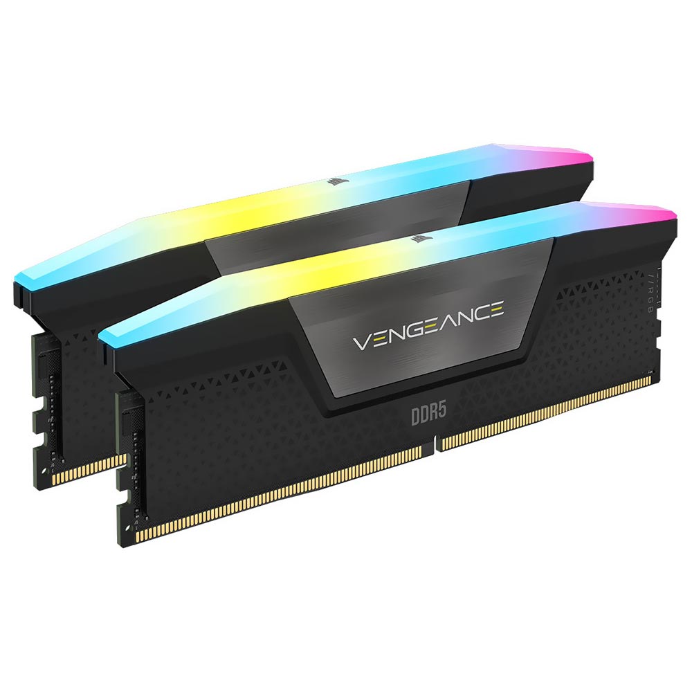 Memória RAM Corsair Vengeance DDR5 32GB (2x16GB) 6000MHz RGB - Preto / Cinza (CMH32GX5M2D6000C36)