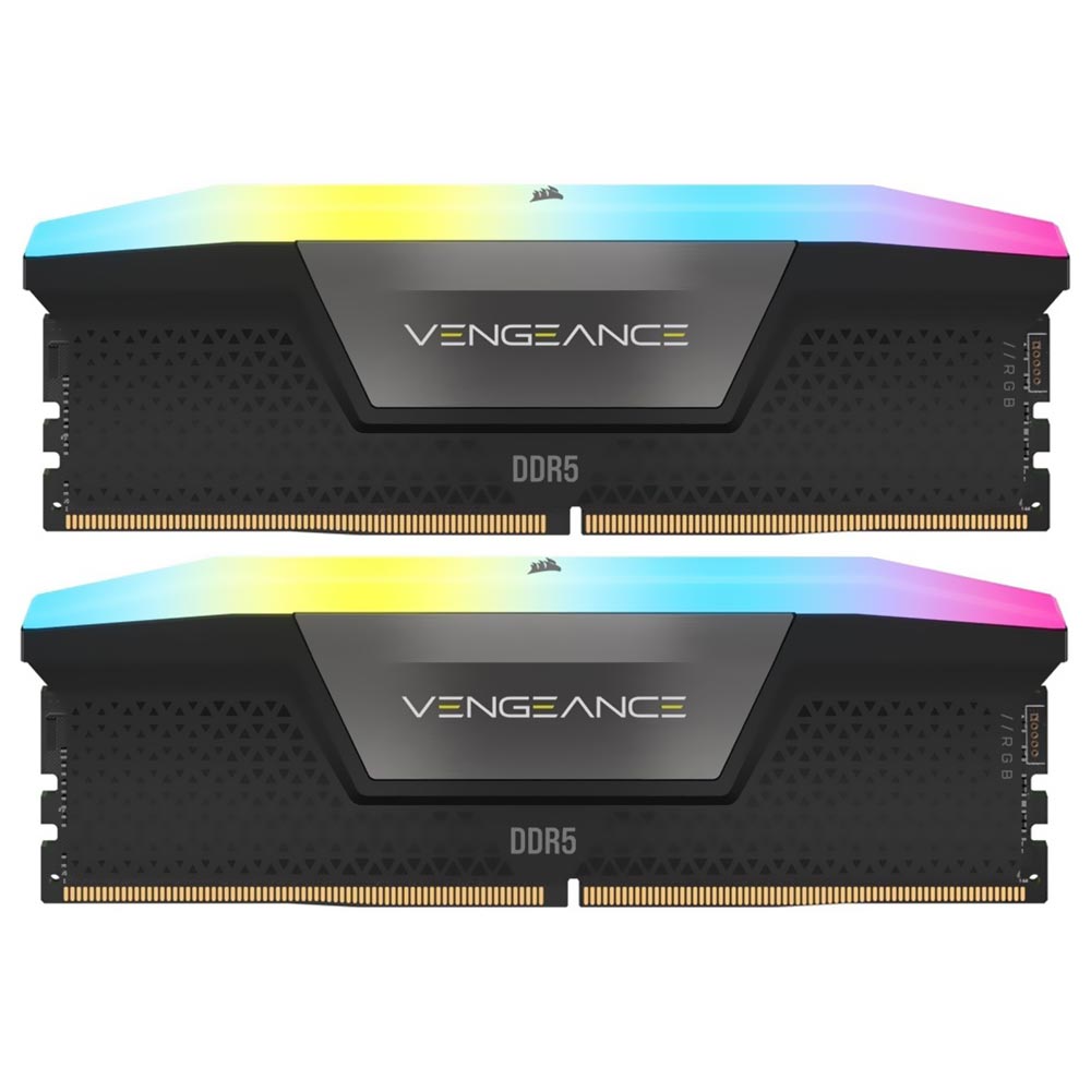 Memória RAM Corsair Vengeance DDR5 48GB (2x24GB) 5200MHz RGB - Preto (CMH48GX5M2B5200C38)