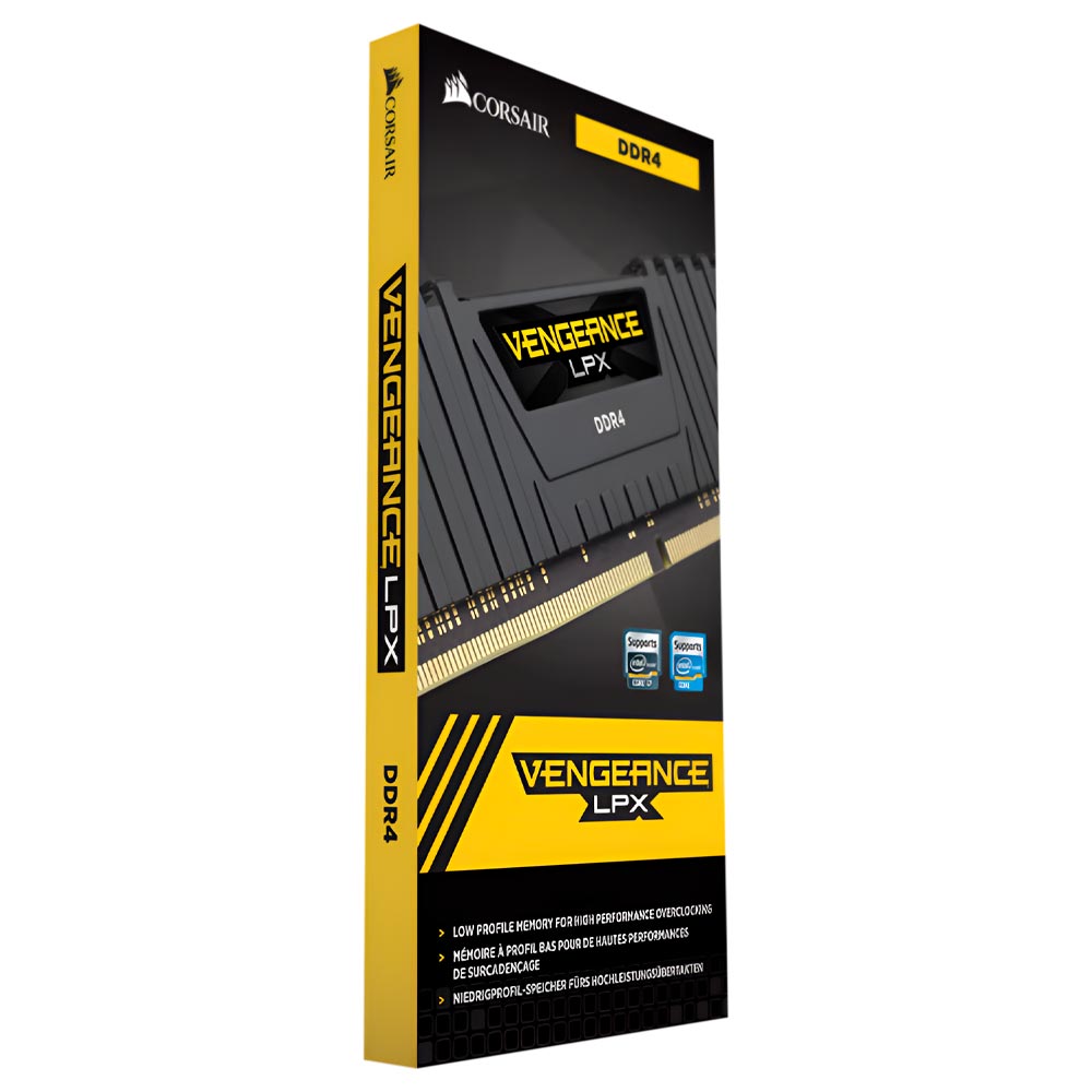 Memória RAM Corsair Vengeance LPX DDR4 16GB 2666MHz - Preto (CMK16GX4M1A2666C16)  