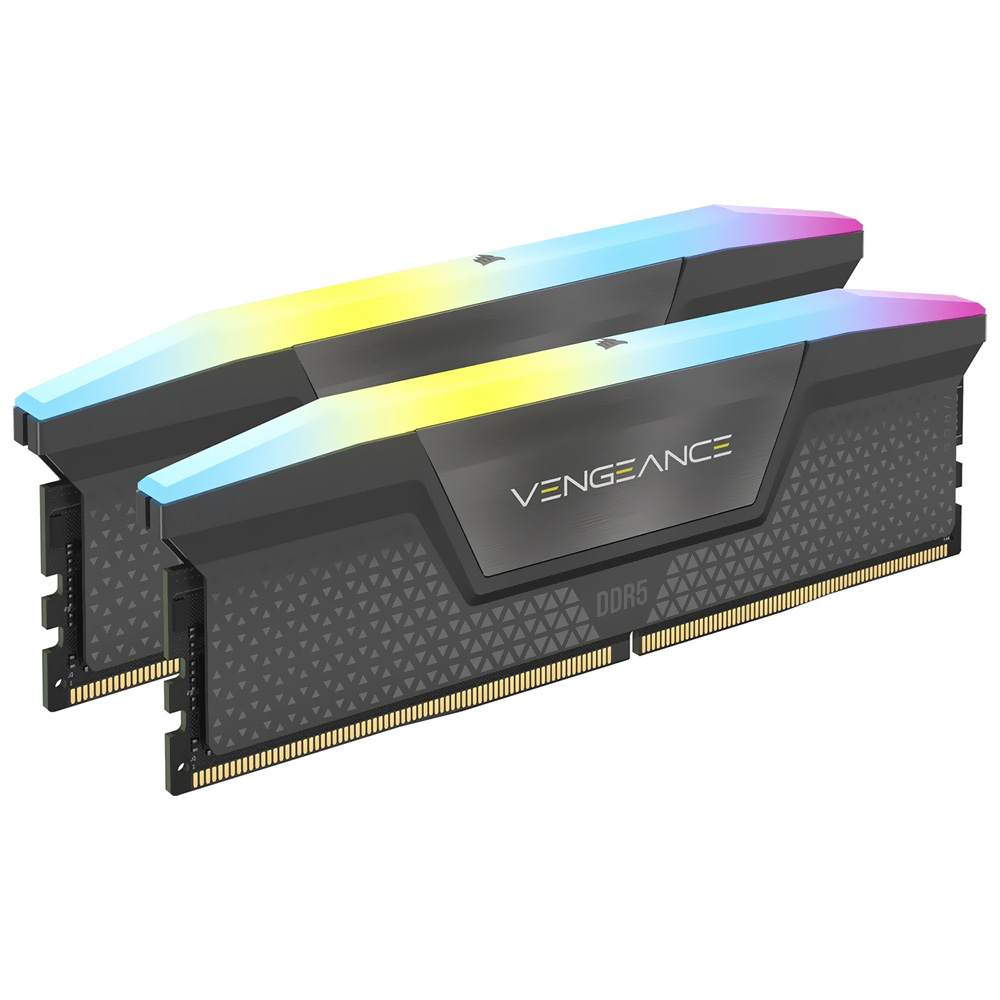 Memória RAM Corsair Vengeance RGB DDR5 32GB (2x16GB) 6000MHz - Preto / Cinza (CMH32GX5M2E6000Z36)