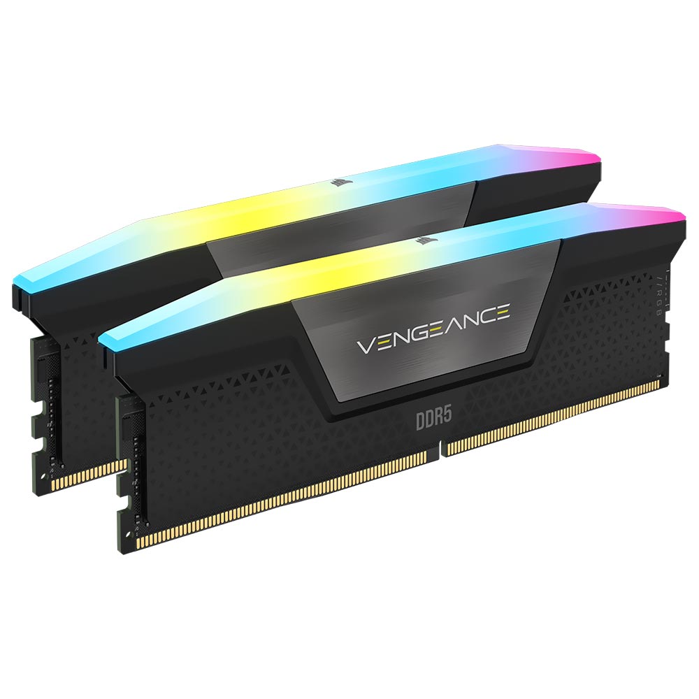 Memória RAM Corsair Vengeance RGB DDR5 64GB (2x32GB) 5200MHz - Preto (CMH64GX5M2B5200C40)