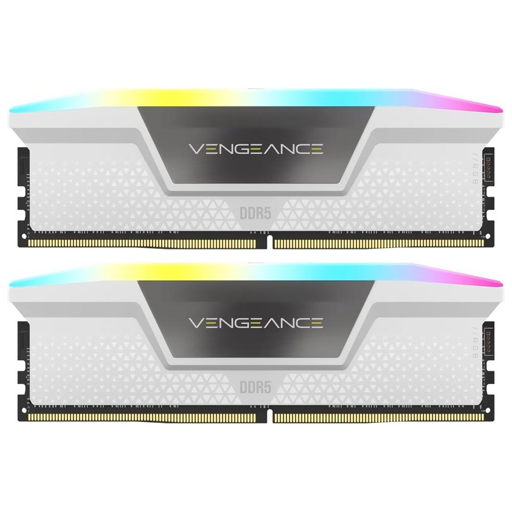 Memória RAM Corsair Vengeance RGB DDR5 64GB (2x32GB) 6000MHz - Branco (CMH64GX5M2B6000C30W)