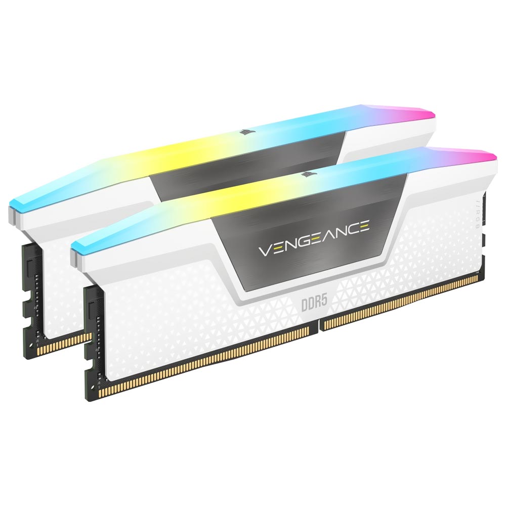 Memória RAM Corsair Vengeance RGB DDR5 64GB (2x32GB) 6000MHz - Branco (CMH64GX5M2B6000C30W)