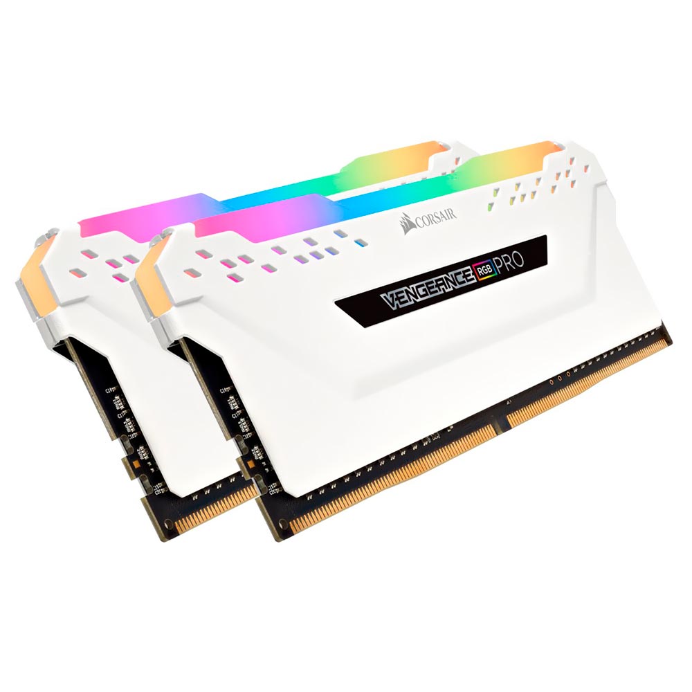 Memória RAM Corsair Vengeance RGB Pro DDR4 16GB (2x8GB) 3000MHz - Branco (CMW16GX4M2C3000C15W)