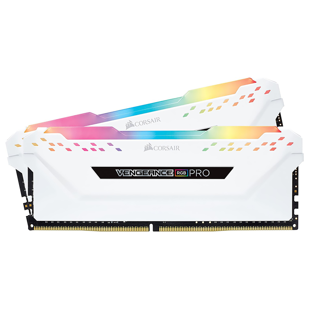 Memória RAM Corsair Vengeance RGB Pro DDR4 16GB (2x8GB) 3600MHz - Branco (CMW16GX4M2C3600C18W)